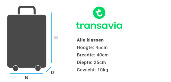 Transavia handbagage afmetingen | Handbagage Transavia